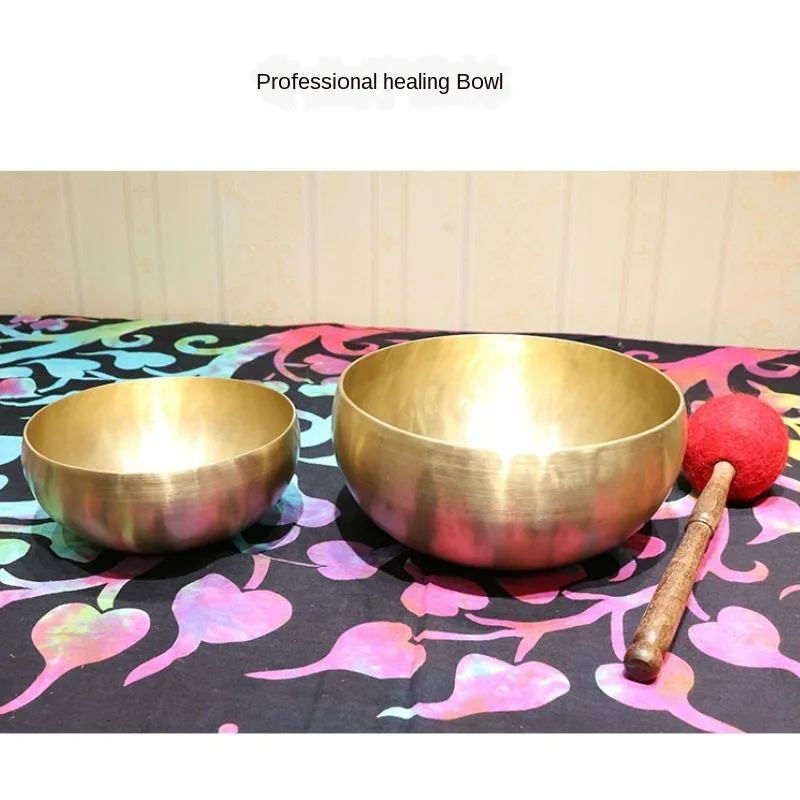 

Large Professional Healing Singing Bowl Yoga Meditation Nepal Handmade Copper Chime Heart Wheel Buddha Sound Bowls Set