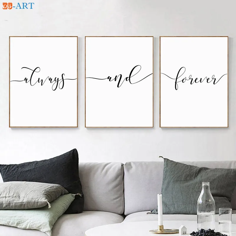 Любовь Цитата Плакаты и принты минималистский Wall Art Картина на холсте украшение