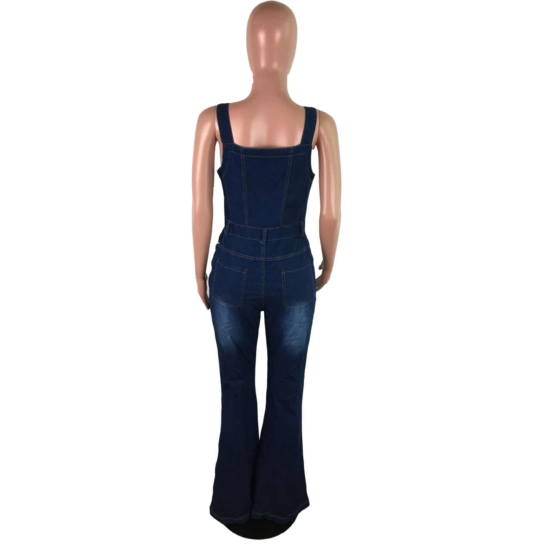 

Denim Women Rompers Elegant High Waist Jumpsuit Straps Button Up Off Shoulder Overalls One Piece Work Out Activewear Outfits