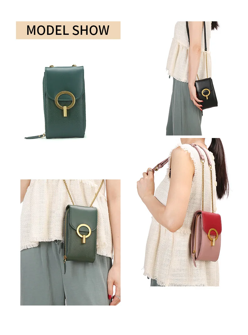 Women Genuine Leather Phone Pouch Bags for iPhone X XS 6 7 8 Small Shoulder Bag for Samsung S9 Crossbody Bags Women Phone Bag