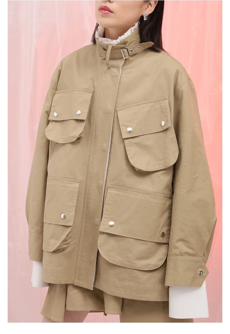 IRINAL06 FW коллекция негабаритных лоскутное стиль сафари женский плащ