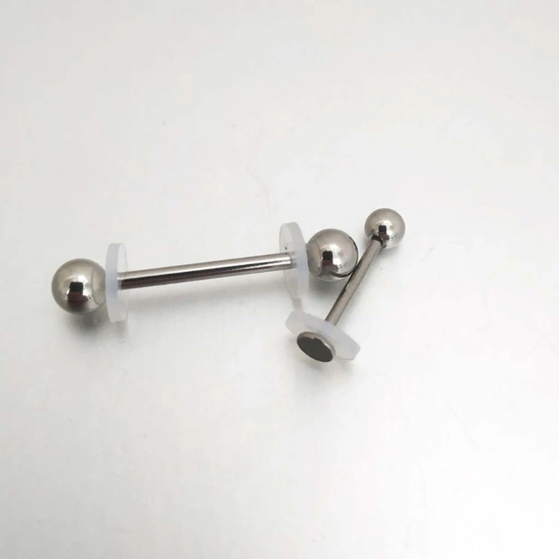 Серьги-гвоздики с силиконовым кольцом для губ защитой от гиперплазии и