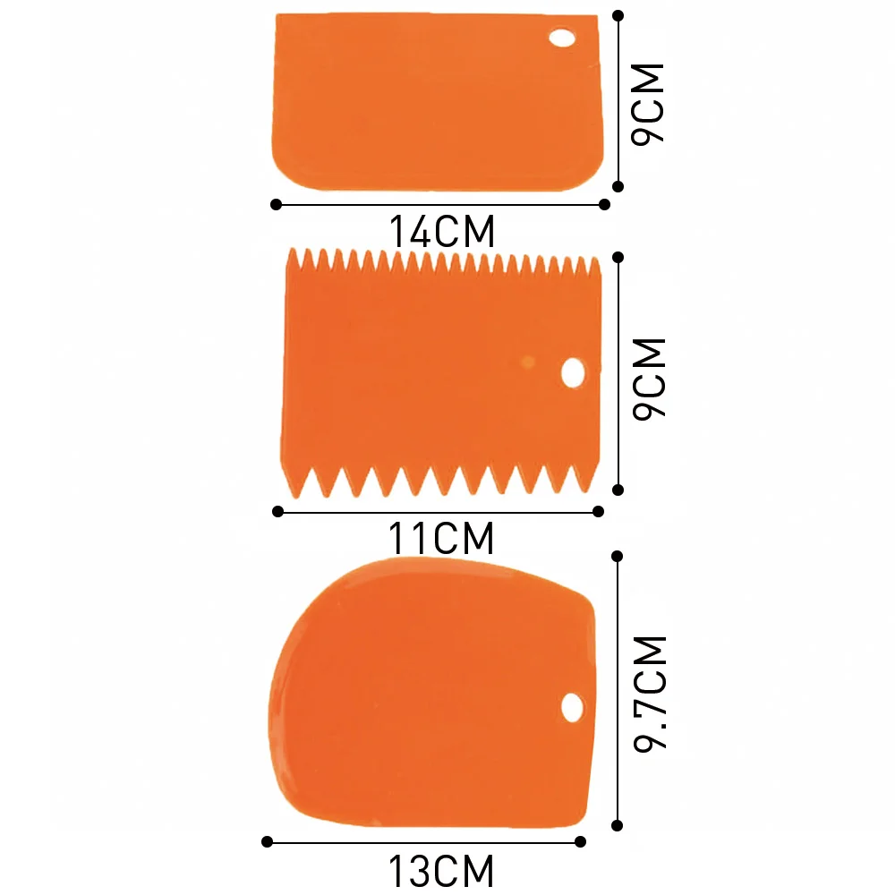 3 шт./компл. Пластик миксер для теста Ножи глазурь скребок мастики неровные края