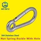 Карабин с пружинным зажимом, стальная Зажимная Пряжка, сверхмощный карабин, зажим для кемпинга, походов, гамака, нержавеющая сталь 304