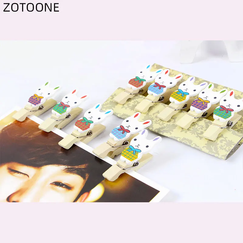 ZOTOONE Пасхальный кролик деревянные фото клипсы 10 шт./лот Сделай Сам мультфильм