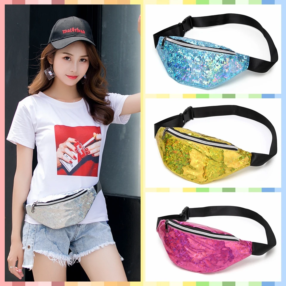 Новый модный пояс с цветными пайетками нагрудный пакет поясная сумка для женщин