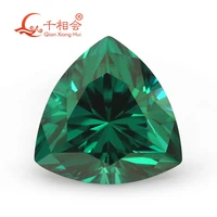 green color triangle trillion shape moissanites loose gem stone qianxianghui