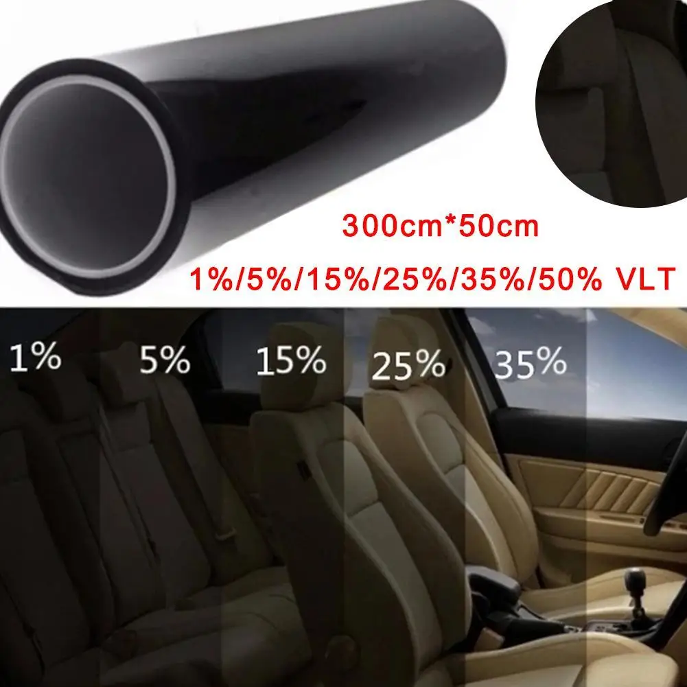 

300cmx50cm Car Window Foils Tint Tinting Film Roll Car Auto Home Window Glass Summer Solar UV Protector Sticker Films Black