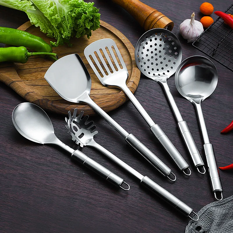 Набор кухонной посуды из нержавеющей стали 7 шт. ложка Лопатка лопатка суп