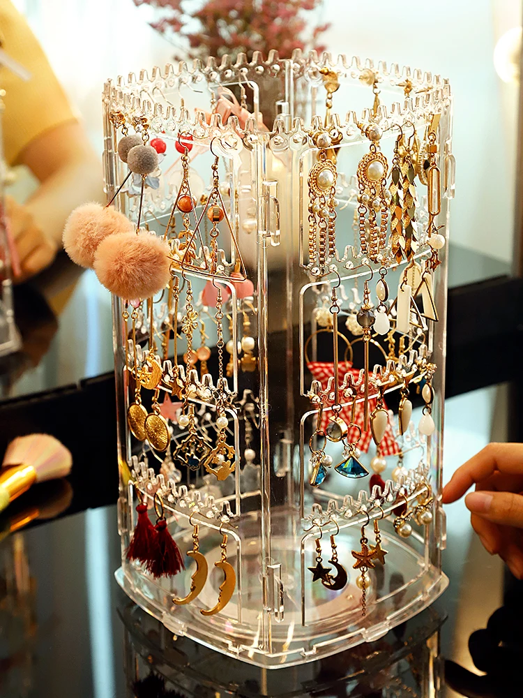 

Plastic Earrings Display Stand Rack Earrings Studs Jewelry Display Stand Holder Storage Box Necklace Organizer Rack Display