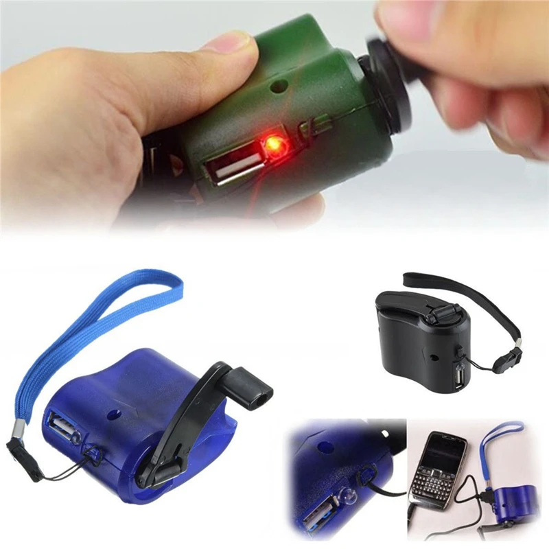 mobile phone emergency power usb hand crank charger electric generator universal mobile charge hand dynamo charging free global shipping