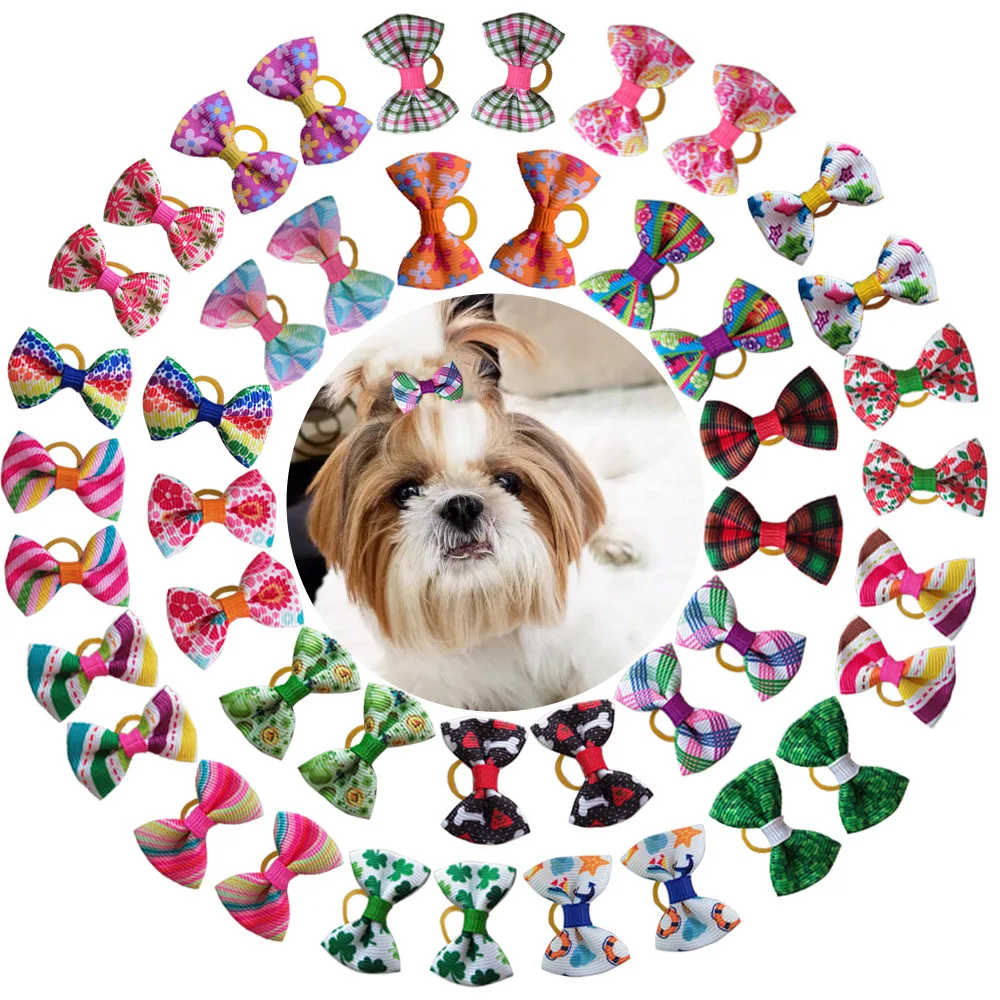 

10Pcs/Pack Dog Hair Rubber Bands Dog Grooming Bows Grooming Accessories dog Hair Bows For Small Dog Products