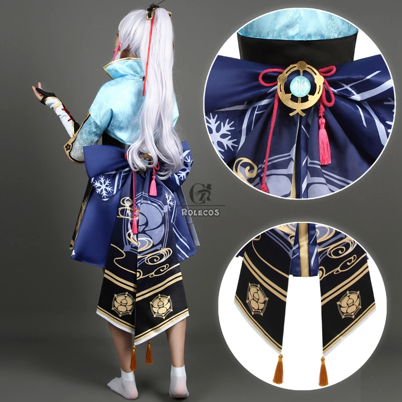 ROLECOS игра Genshin Impact Kamisato Ayaka Косплей Костюм косплей для женщин наряд платье
