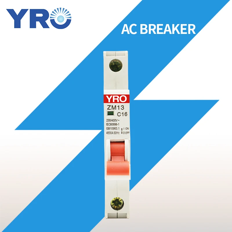 

1P AC Mini Circuit breaker MCB 3A 6A 10A 16A 20A 25A 32A 40A 50A 63A Circuit Protector ZM13