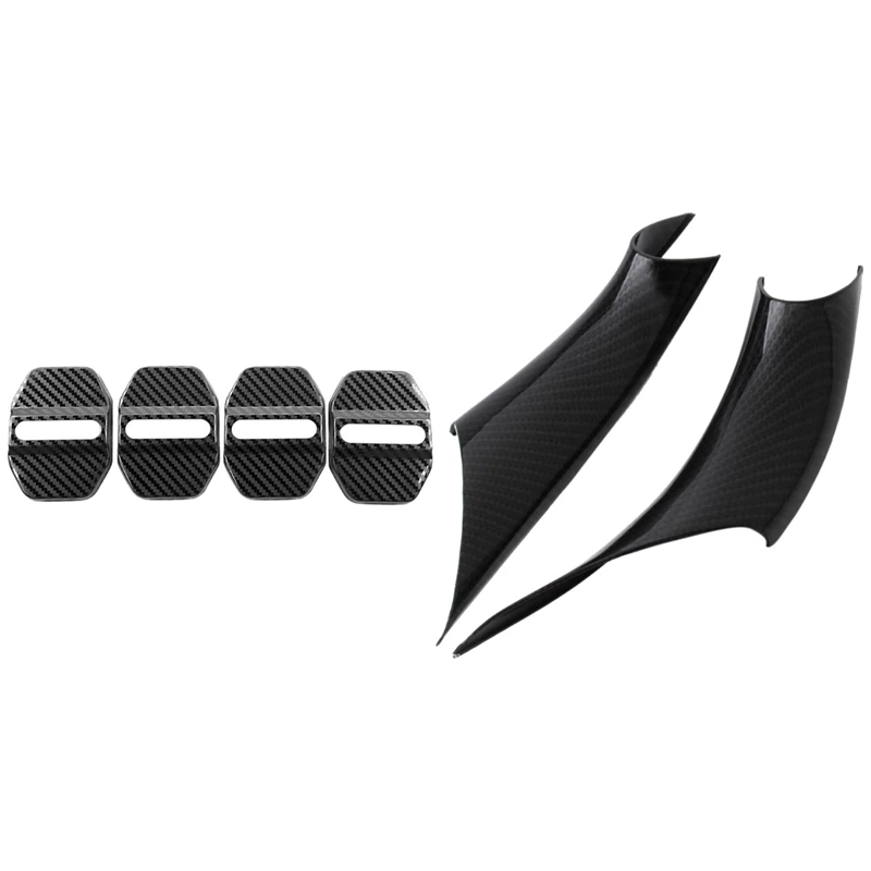 

1 набор, Автомобильный Дверной замок защелки крышки протектора & 2 шт. ABS интерьер дверная ручка тянуть защитный чехол в наличии для BMW 3 4 серии