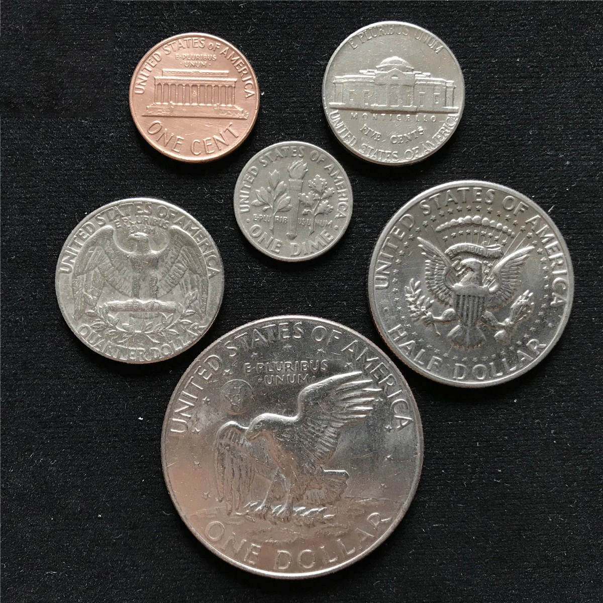 Набор из 6 оригинальных монет для стран Америки 1970 100% г.|Безвалютные монеты| |