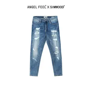 Женские рваные джинсы SIMWOOD, облегающие брюки из денима с дырками, весна-лето 2020