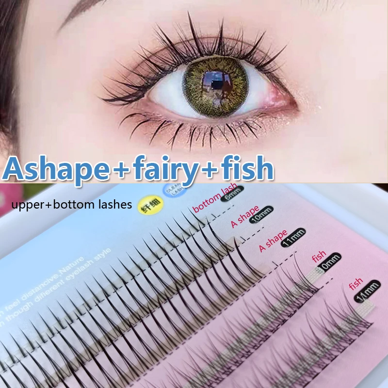 Ресницы для наращивания смешанные в форме феи норковые кластеры объема