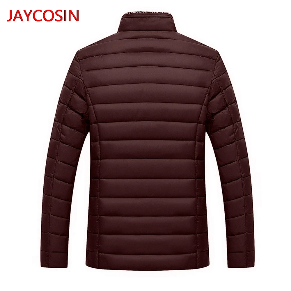 

Мужская зимняя куртка JAYCOSIN, мужские теплые однотонные зимние пальто на молнии с воротником-стойкой, верхняя одежда, бархатная хлопковая кур...