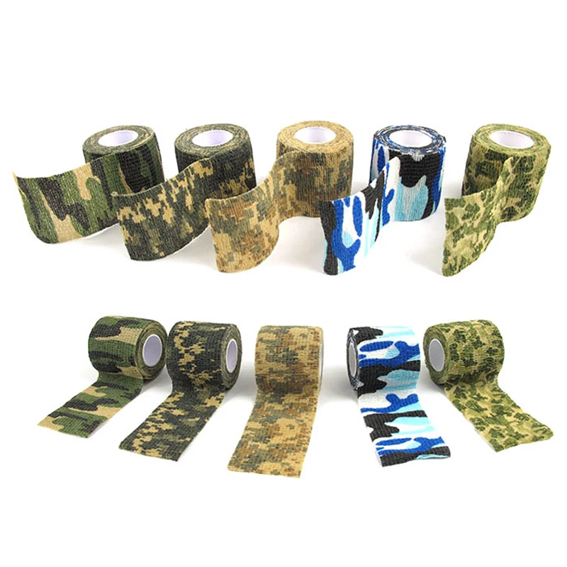 Tactical Camo Tape Self-Adhesive Non-woven Camouflage Outdoor Hunting Shooting Stealth Rifle Gun Stretch Wrap Cover | Спорт и
