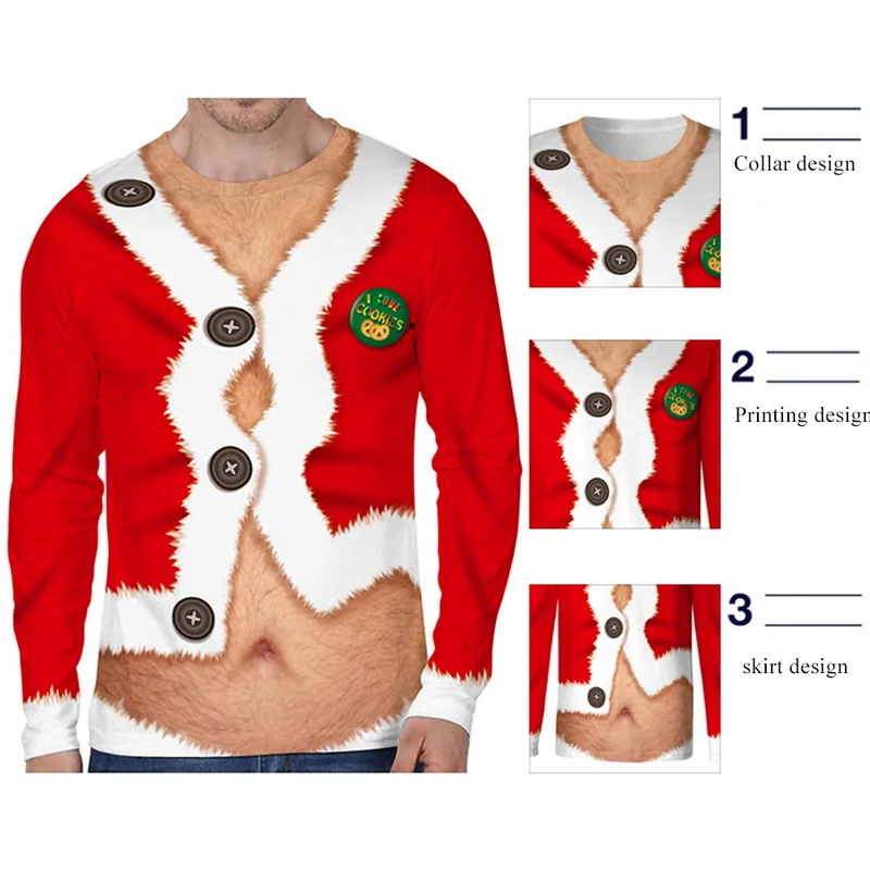 CALOFE Christmas Hoodie 5 Stylish Unisex Men Fall 2019 Santa Xmas Jumper Pullover Novelty Sexy RED Retro Male Warm Top |
