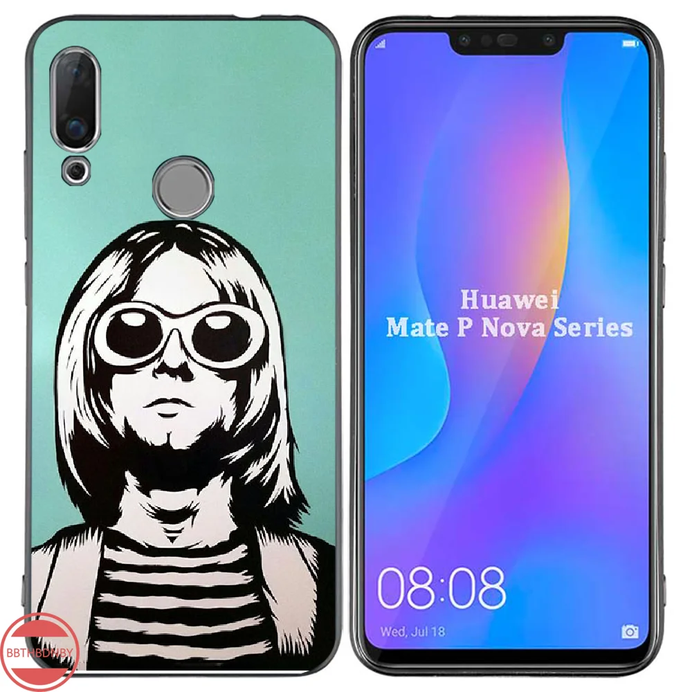 Nirvana Kurt Cobain DIY Роскошный чехол для телефона Huawei Enjoy 7 7s 8 8e 9 9e 10 plus P8lite 2017 Honor 5a view9 play 3e