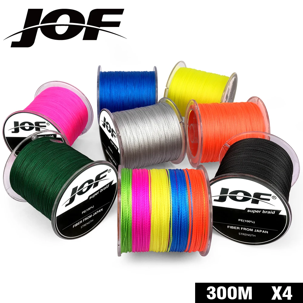 

Плетеная рыболовная леска JOF, Япония, 300 ПЭ, от 10 фунтов до 82 фунтов, 100% м