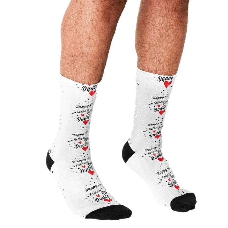 Носки мужские смешные на День отца с принтом наш первый отец в стиле рок хип хоп
