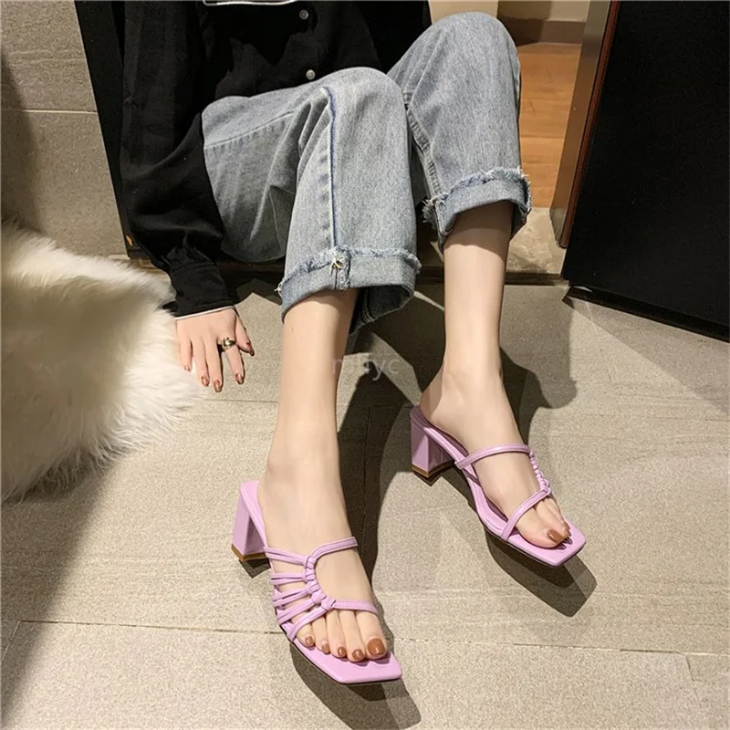 

Sandals female summer fairy style 2021 new Korean style outer wear thick-heeled retro fashion Roman sandals women shoes sandals