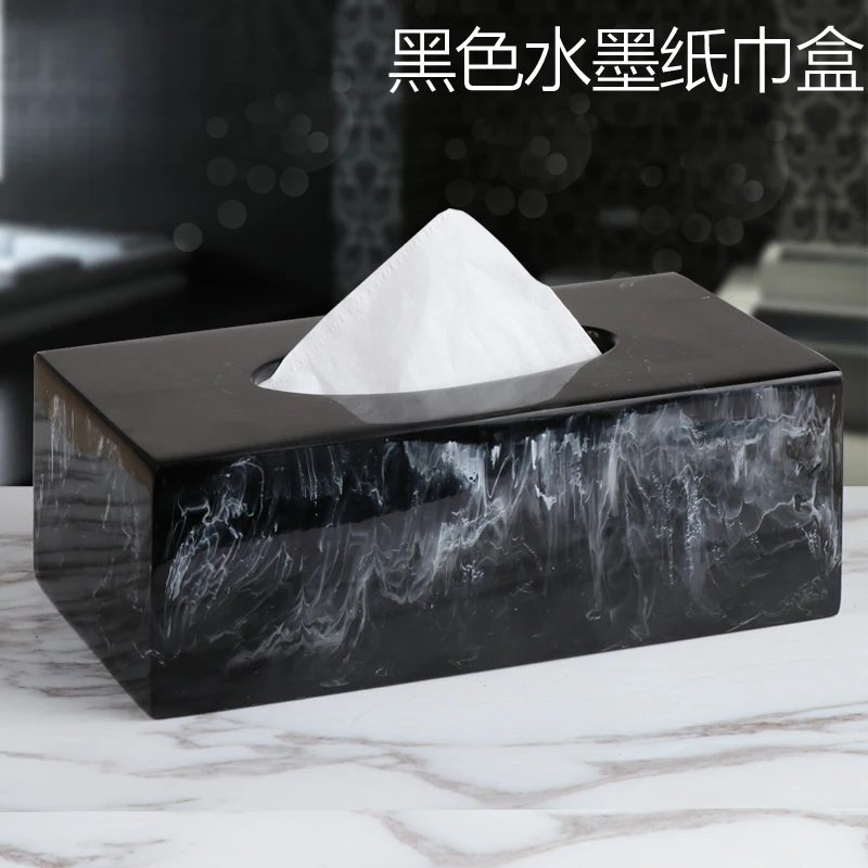 

Nordic Simple Modern Tissue Box Marble Creative Black Tissue Box Cover Square Kotak Tissue Home Decoration Accessories AE50ZJ