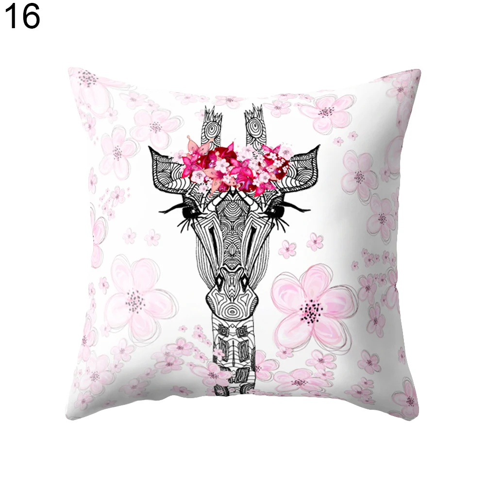

Newest Animal Giraffes Goat Pattern Throw Pillow Case Waist Cushion Cover Home Decor Pillow Covers