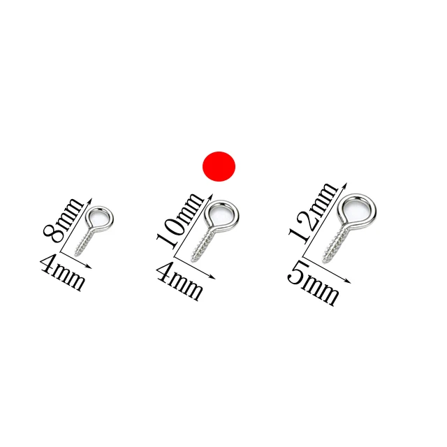 4mmX10mm 100 шт./лот 8/10/12 мм Ювелирные наборы с маленьким глаз на шурупе-болте крюк Нержавеющая сталь мини булавки с глазком, крючки, станок и люверсы винт для Аксессуары для изготовления украшений своими руками - Цвет: 4mmX10mm