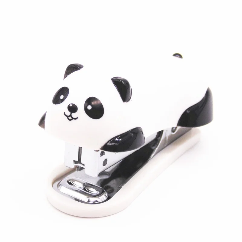 1pcs Mini Panda Stapler Cartoon Office School Supplies Stationery Paper Clip Binding Binder Book Sewer