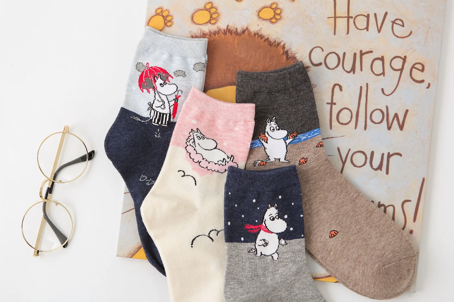 Новая мода Mumin Муми-долина мультфильм милый Косплей Украина носки для женщин хлопок medias de mujer tobilleras улица хип-хоп 1 пара
