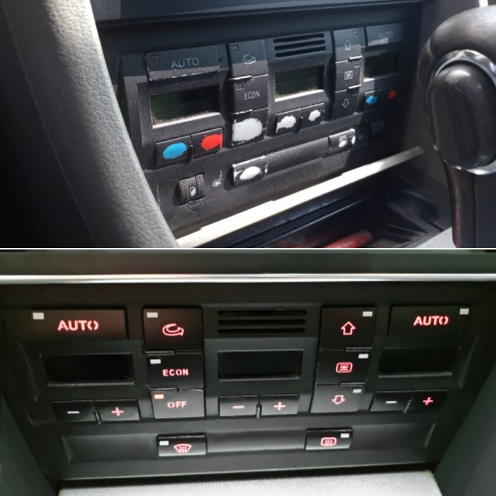 Авто Кондиционер AC Кнопка климат-контроля ремонт наклейки для Audi A4 B6 B7 2000 2001 2002 2003