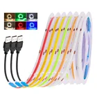 Светодиодная лента с монолитным блоком светодиодов, 320 светодиодов, высокая плотность, гибкая, 3000K, 4000K, 6000K, питание от USB, Светодиодная лента постоянного тока 5 В, ФОБ, светодиодное освещение с регулируемой яркостью, веревка