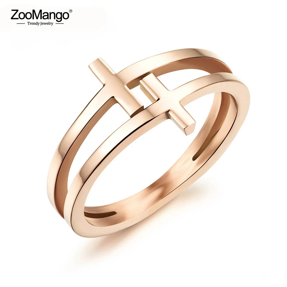 ZooMango розовое золото классический дизайнерский кольцо на палец модное из