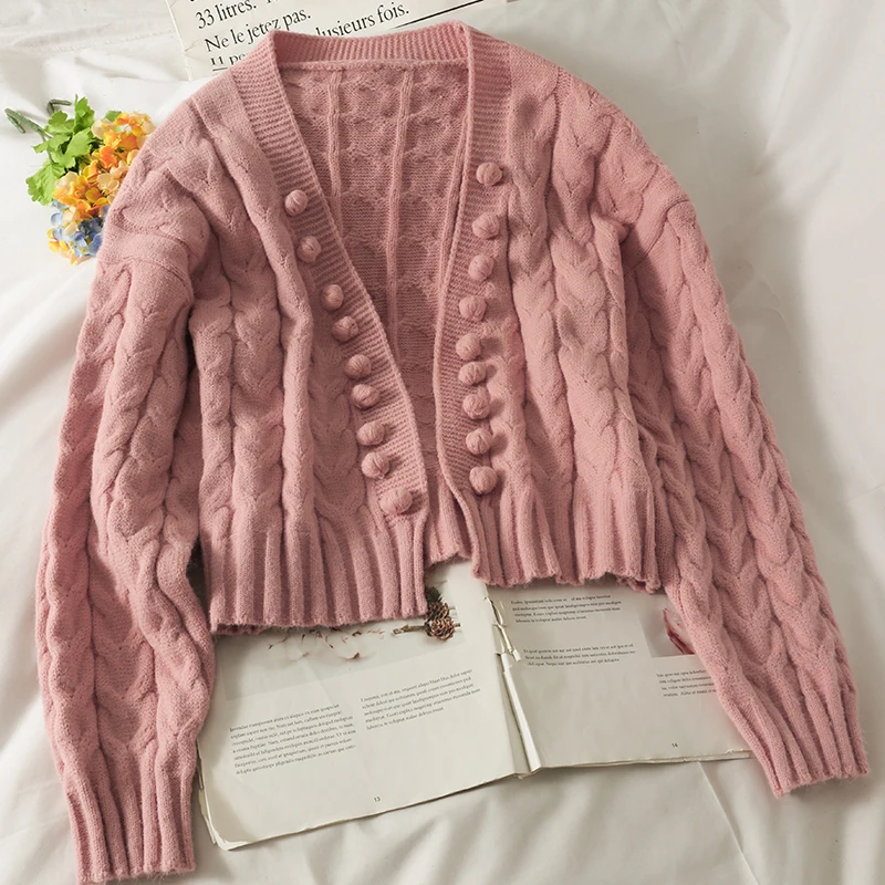 

Cardigan Sweater Women Long Sleeve Casual Loose Jumper Autumn Winter V Neck Knitted Oversized Cardigan Ladies Pull Femme