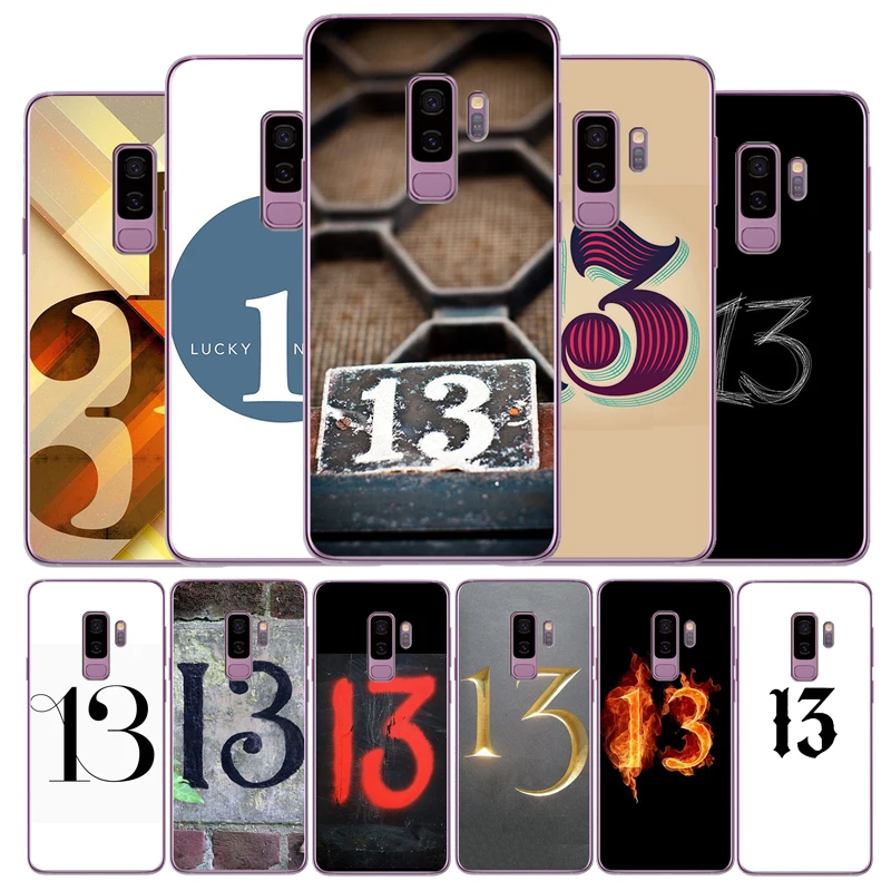 Чехол lucky number 13 для Samsung S6 S7 S8 S9 S10 EDGE Plus Lite A10 A30 A40 A50 note8 note9 note10 мягкий чехол|Бамперы| |