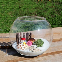 free shipping 4pcspack diameter8cm small size top open glass terrarium vase home decoration table stand aquarium fishbowl