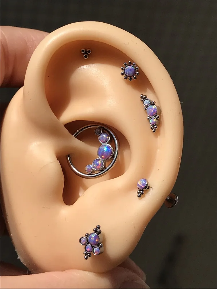 Кольцо для пирсинга носа из опала 6 шт./компл. 16 г кластер Троицкой перегородки