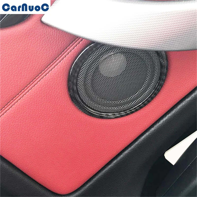 

For BMW F30 2019 Car Loudspeaker Panel Trim Decal Ring Carbon Fiber Sticker Styling Accessories