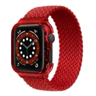 Плетеный ремешок Solo Loop для Apple watch 44 мм 40 мм блестящий чехол + эластичный ремешок тканевый нейлоновый браслет iWatch series 6 5 4 3 se
