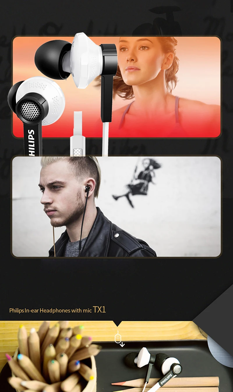 Оригинальные Наушники Philips Tx1 с высоким разрешением HIFI fever наушники ухо наушники с шумоподавлением для S9 S9 Plus Note 8