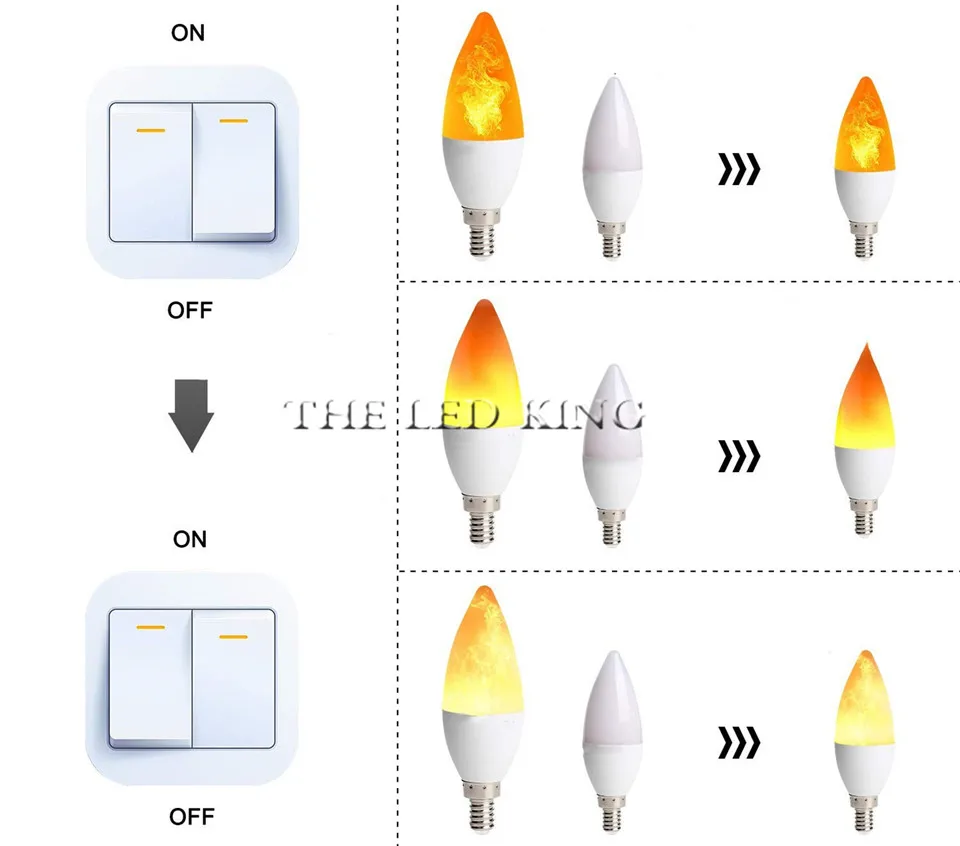 Светодиодный ная лампа с эффектом пламени 3 Вт 9 12 E27 E26 E14 E12 85-265 В переменного тока