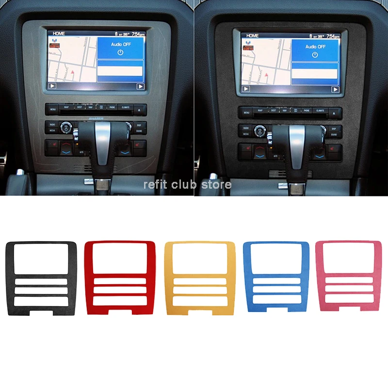 

Замшевая пушистая центральная консоль CD панель кондиционера декоративная крышка автомобильные наклейки для Ford Mustang 2009-2013 аксессуары для интерьера