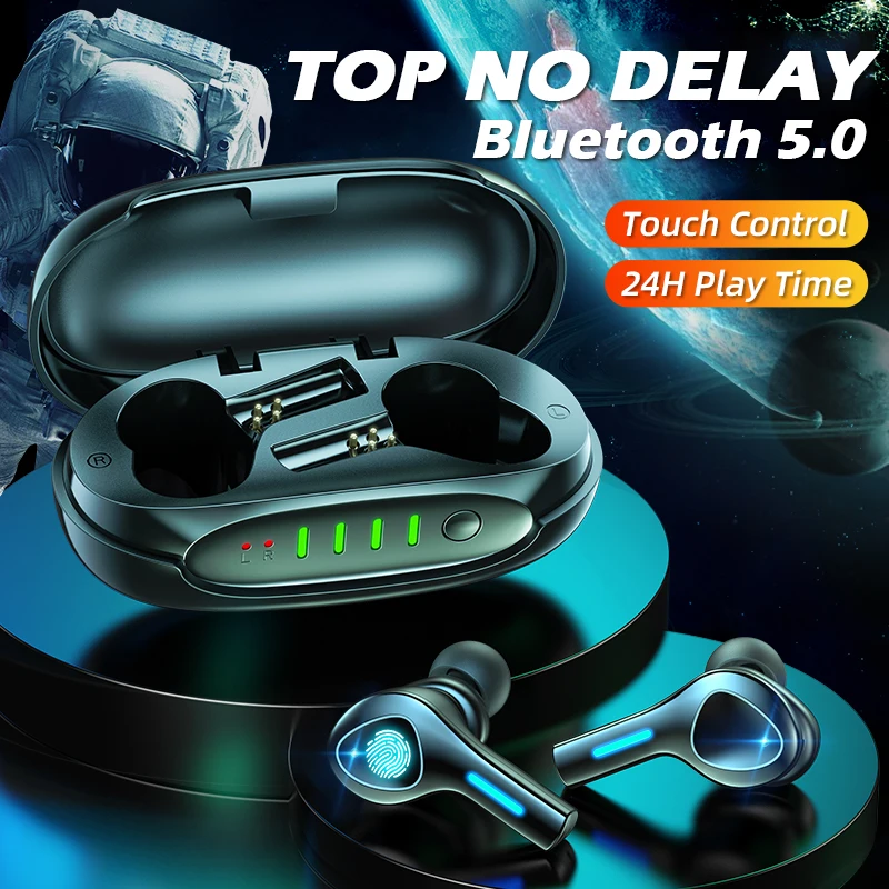 

TWS Bluetooth-наушники с микрофоном, Hi-Fi стерео беспроводные наушники, спортивные водонепроницаемые Bluetooth-наушники для смартфона