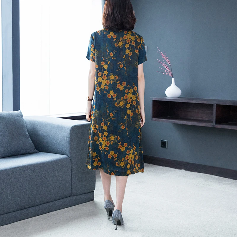 Новинка 2020 летнее платье для женщин повседневное винтажное шелковое миди