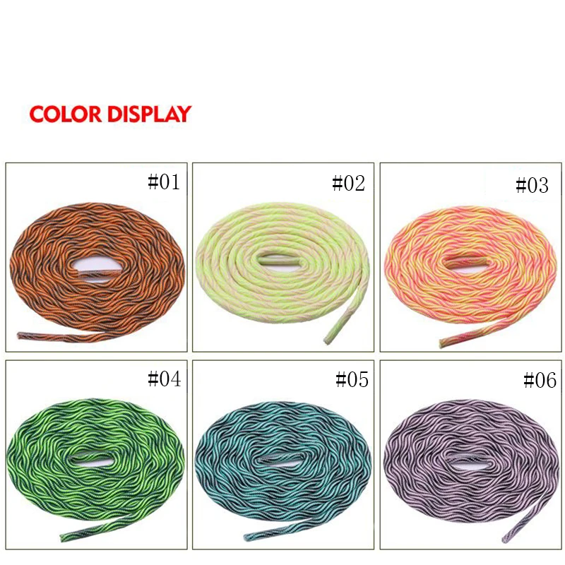 1 пара уличных спортивных круглых шнурков с волнистым узором для пеших прогулок