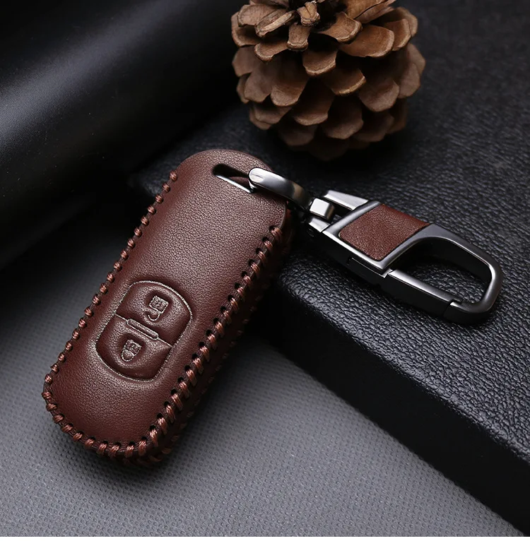 Кожаный Автомобильный Брелок с дистанционный ключ чехол Fob для Mazda 2 3 6 Atenza Axela CX 5 CX5